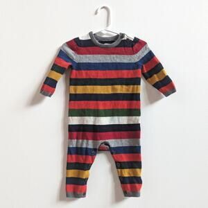 Baby Gap Sweater Romper Boys Sz 6-12m Rainbow Stripe Winter